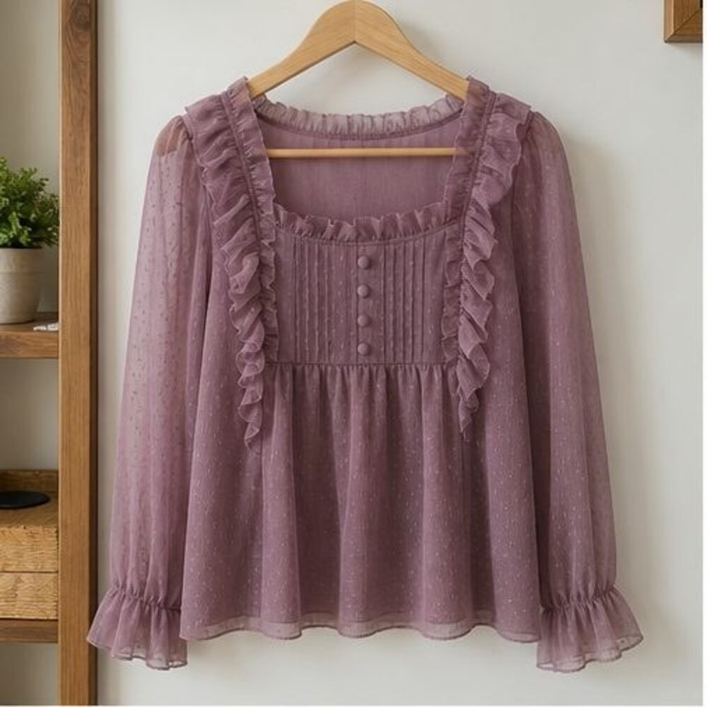 Mauve Smocked Top